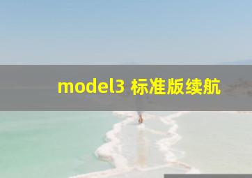 model3 标准版续航